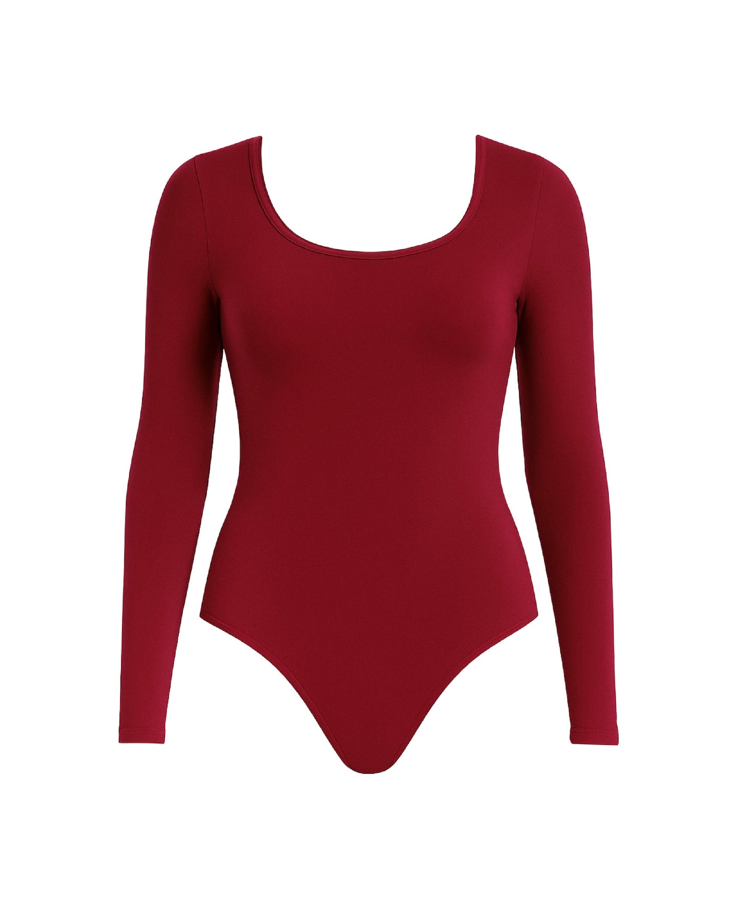 EdgeLine™ Square Bodysuit – Burgundy & Black